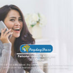 Woman having a phone call discussing personal loans in Arlington
