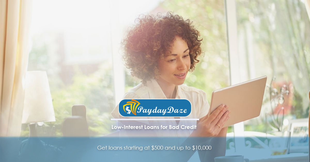 Woman applying for low interest loans