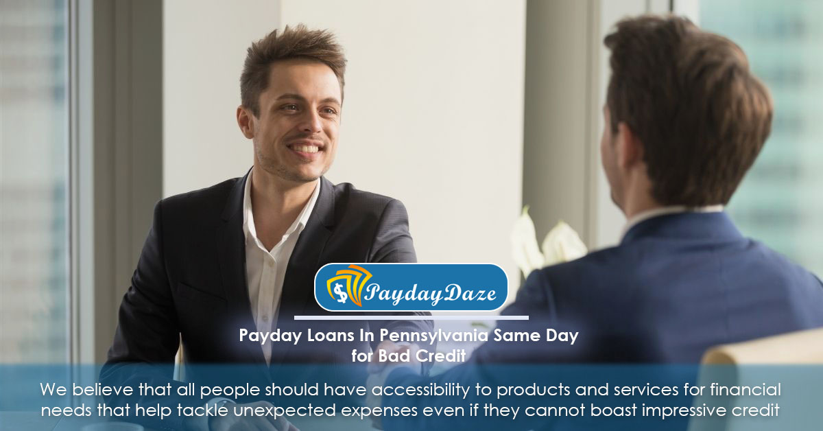 Man applying for payday loans in Pennsylvania