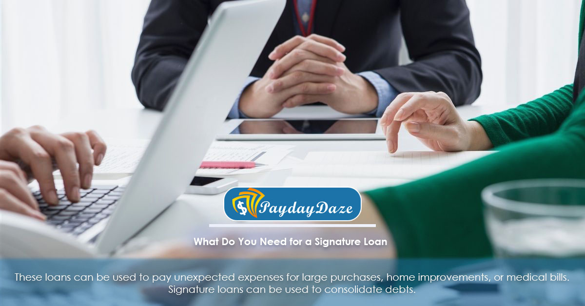 Lenders explaining what is signature loans